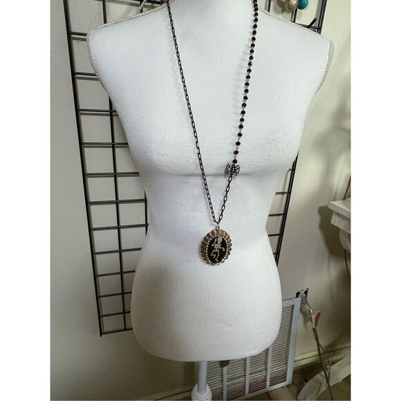 New Betsey Johnson Betsey Creep-show Dancing Skeleton Locket Necklace Rare Spook - Picture 2 of 13